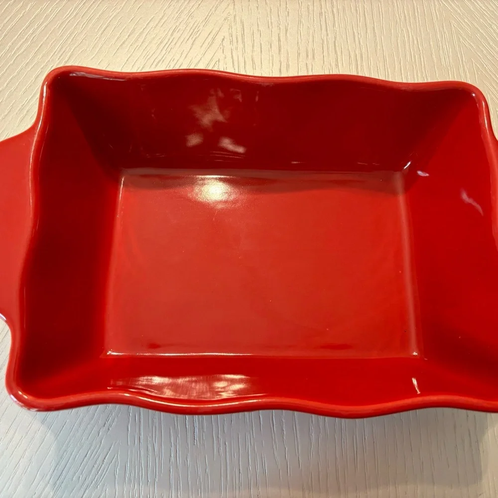 Laurie Gates Small Square Casserole Baking Dish Red 1.85 Quarts